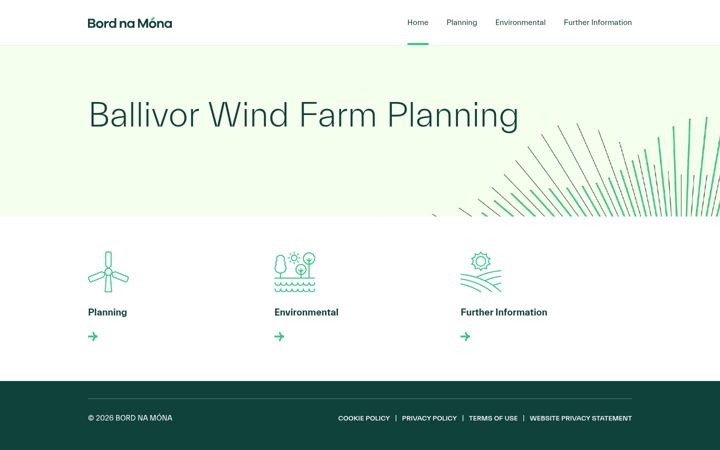 Captură de ecran a ballivorwindfarmplanning.ie