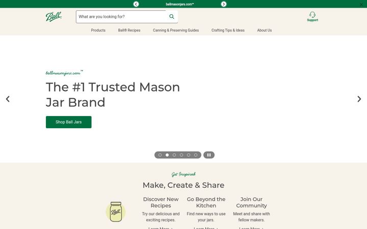 Ekrano kopija ballmasonjars.com