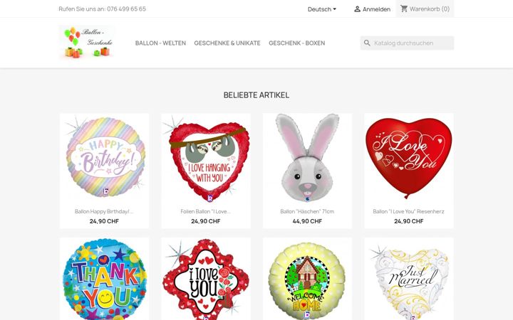 Screenshot of ballon-geschenke.ch