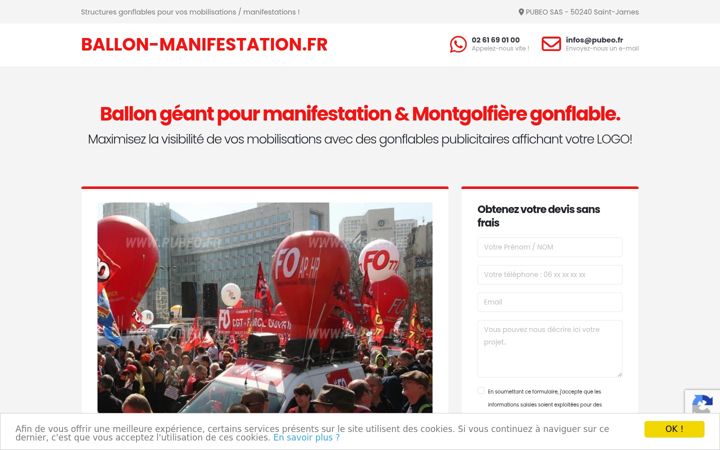 Screenshot of ballon-manifestation.fr