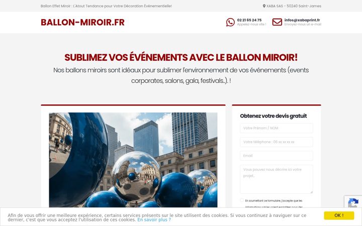 Screenshot of ballon-miroir.fr
