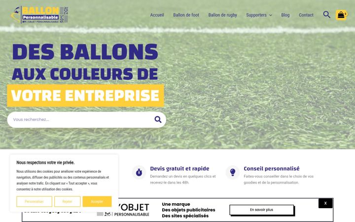 Ekraanipilt saidist ballon-personnalisable.fr