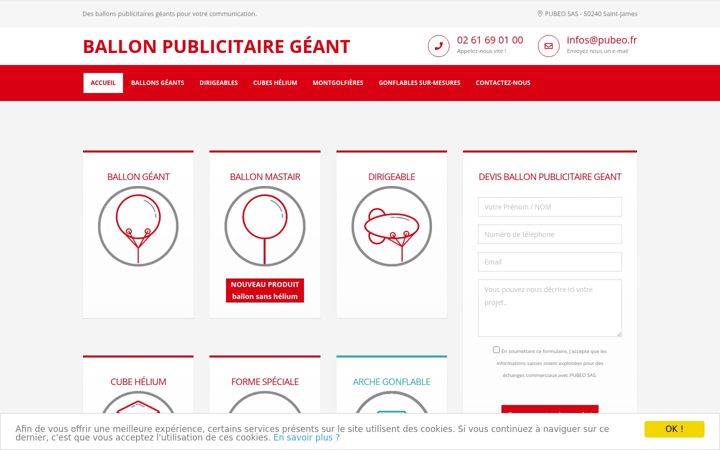 Screenshot of ballon-publicitaire-geant.com