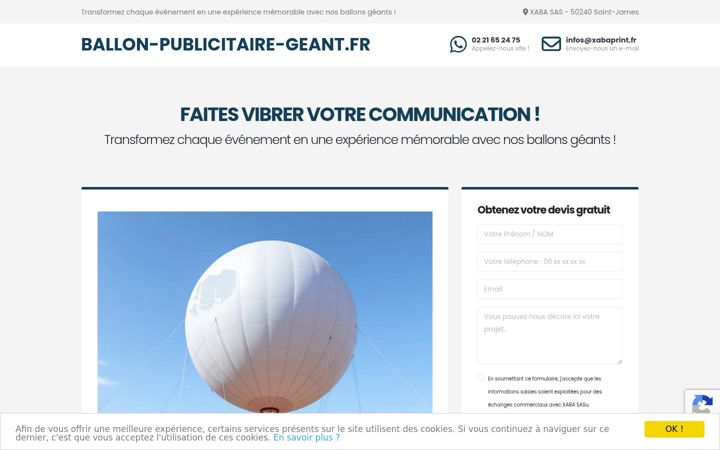 Screenshot of ballon-publicitaire-geant.fr