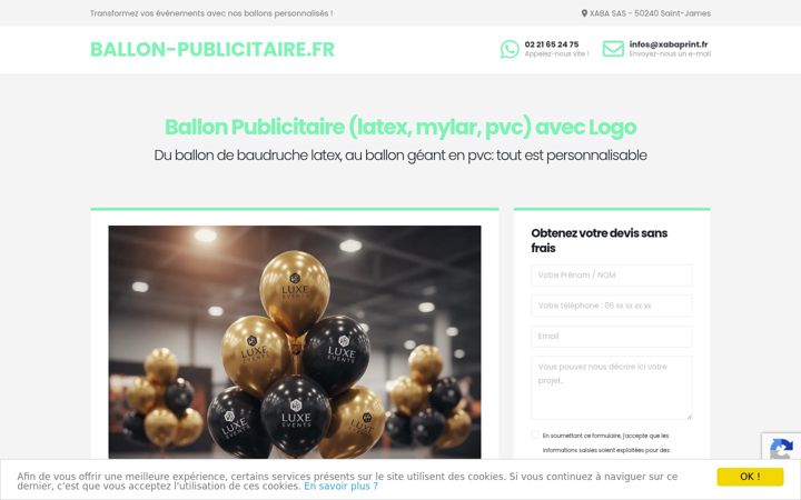 Screenshot of ballon-publicitaire.fr