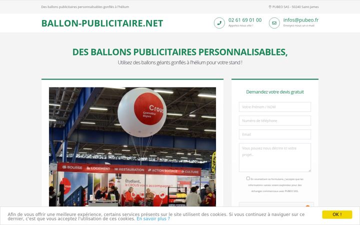 Screenshot of ballon-publicitaire.net