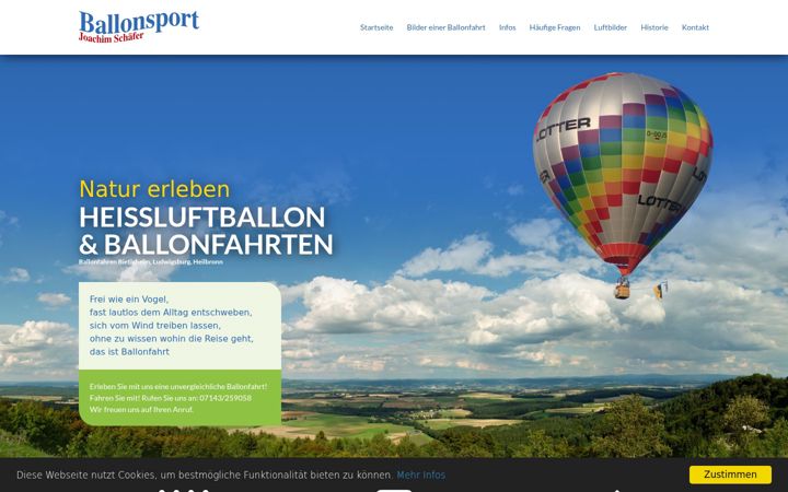 Screenshot of ballonfahrenbietigheim.de