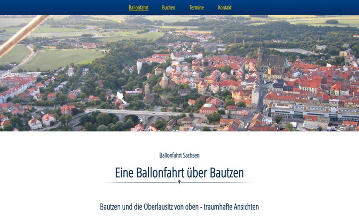 Screenshot of ballonfahrt-bautzen.de