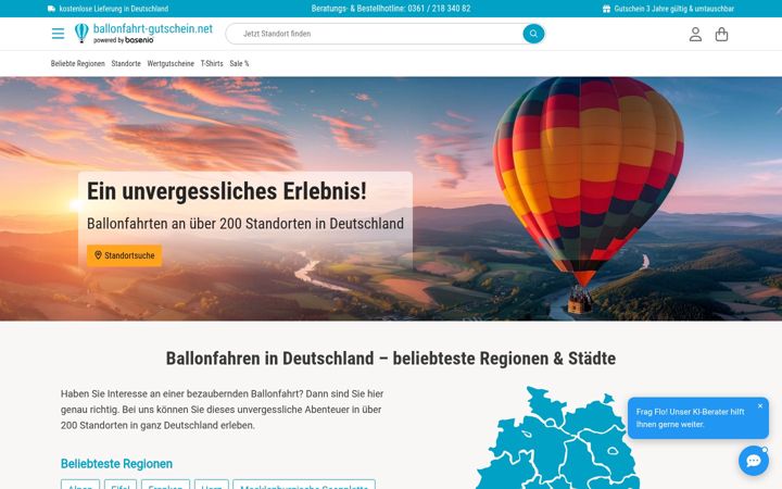 Screenshot of ballonfahrt-gutschein.net