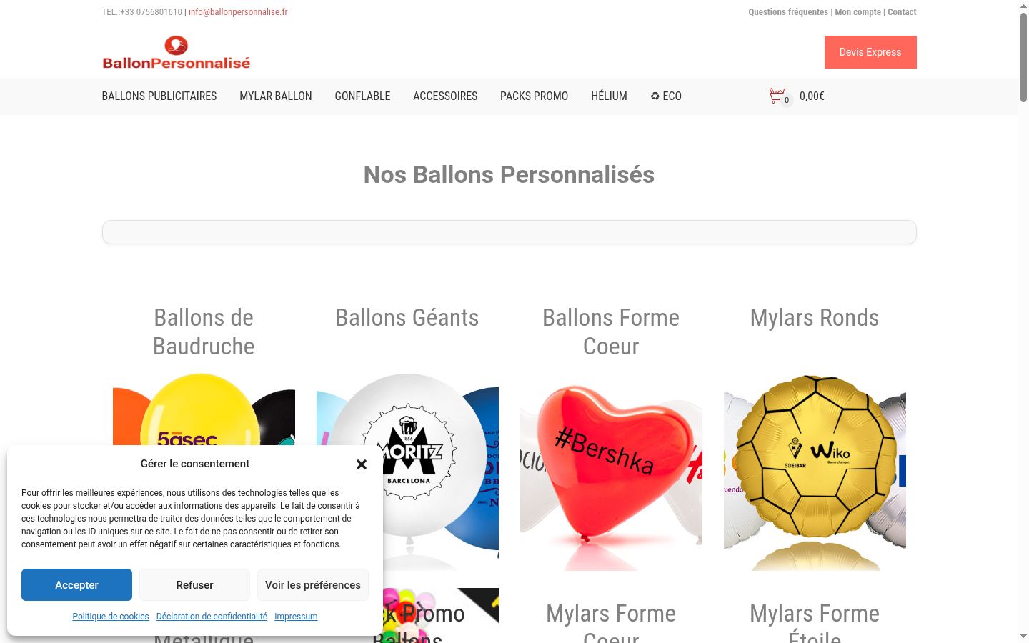 Screenshot del banner di consenso mostrato prima di qualsiasi interazione