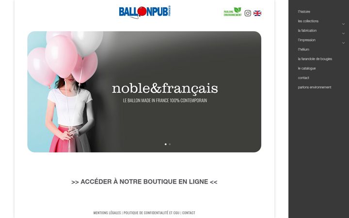Ekraanipilt saidist ballonpub.fr