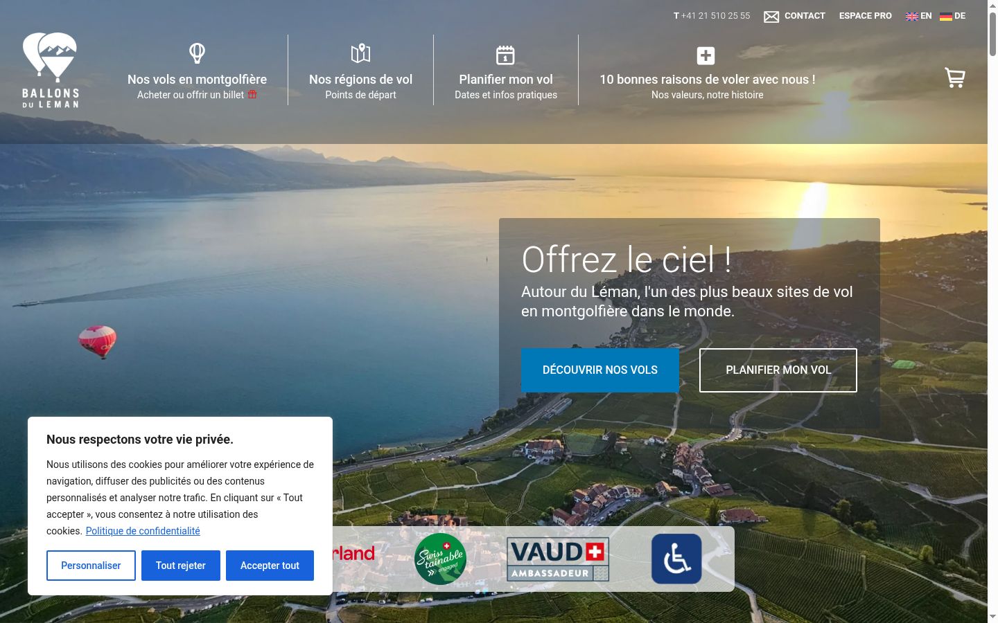 Screenshot of the consent banner shown before any interaction