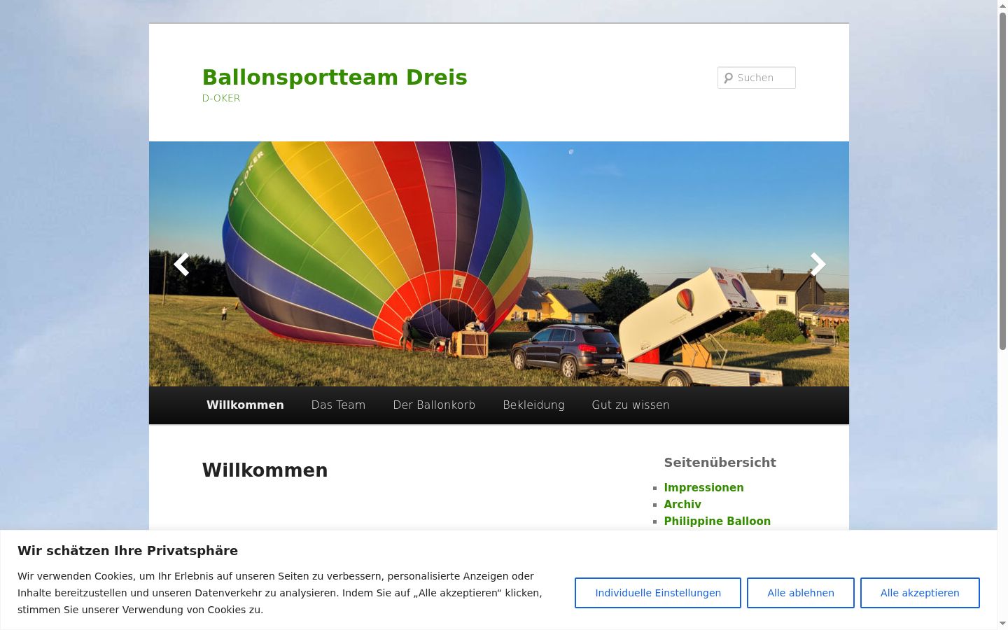 Screenshot of the consent banner shown before any interaction
