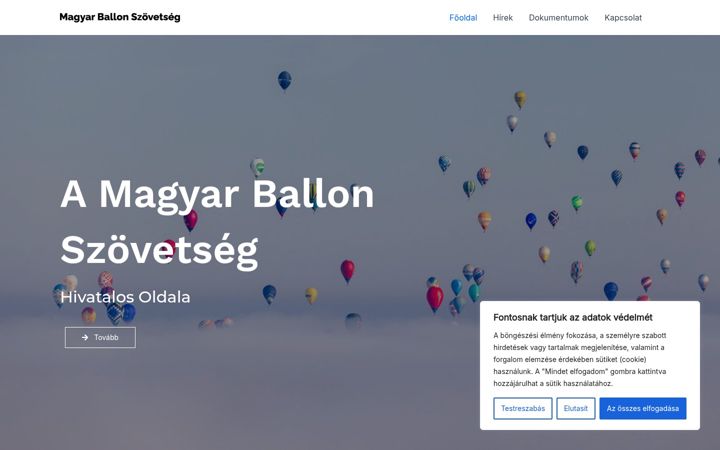 Screenshot of ballonszovetseg.hu