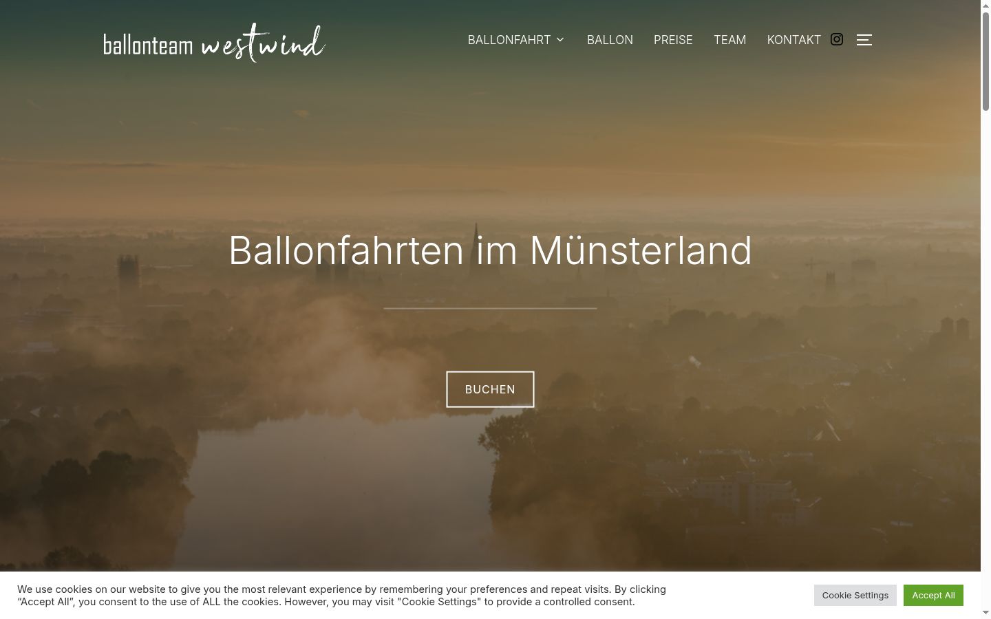 Screenshot of the consent banner shown before any interaction