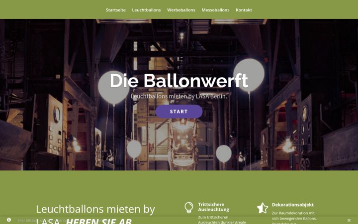 Capture d'écran de ballonwerft.de