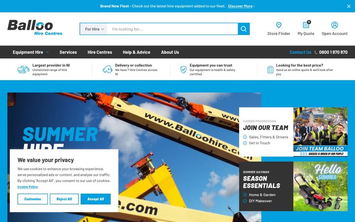 Screenshot of balloohire.com