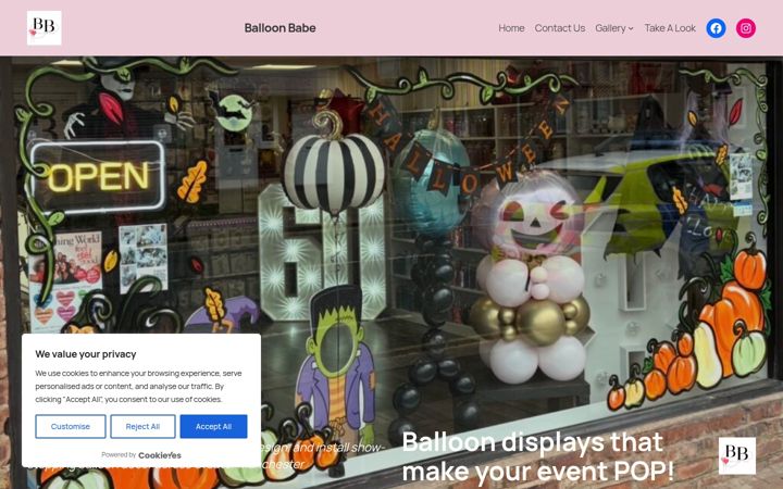 Screenshot of balloon-babe.co.uk