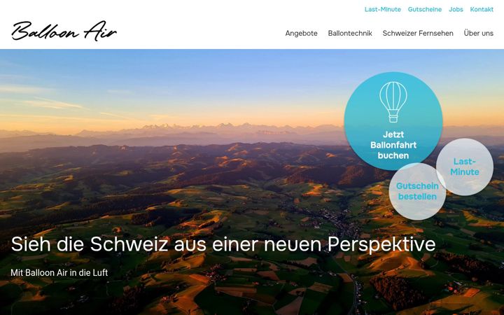 Screenshot of balloonair.ch
