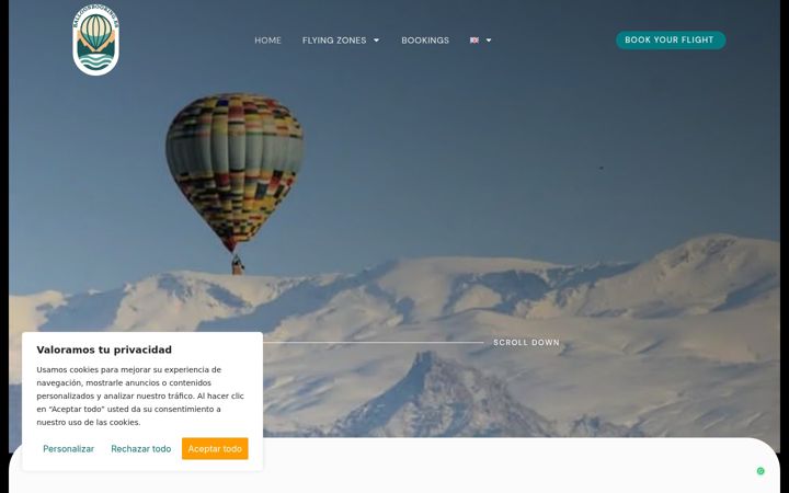 Screenshot of balloonbooking.es