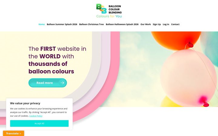 Screenshot of ballooncolourblending.com
