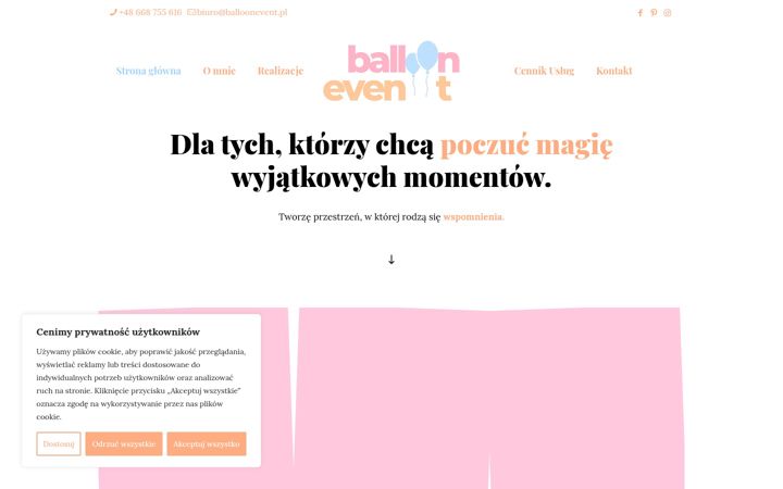 Screenshot of balloonevent.pl