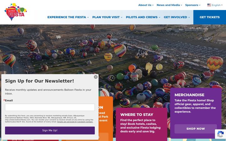 Screenshot di balloonfiesta.com