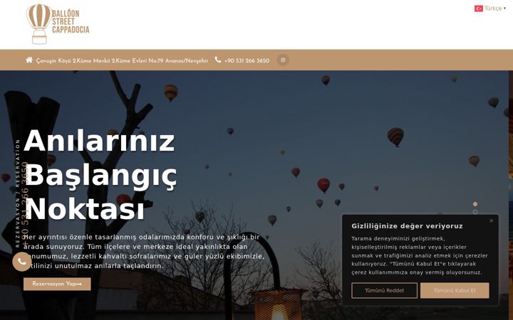 Screenshot of balloonstreetcappadocia.com