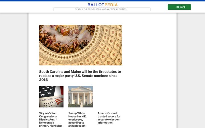 Екранна снимка на ballotpedia.org
