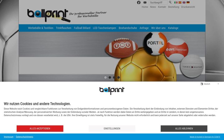 Screenshot of ballprint.de