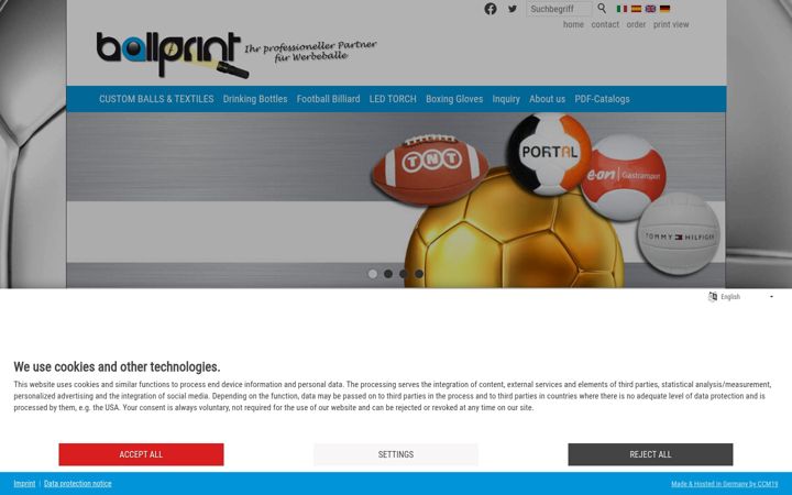 Captura de ecrã de ballprint.eu