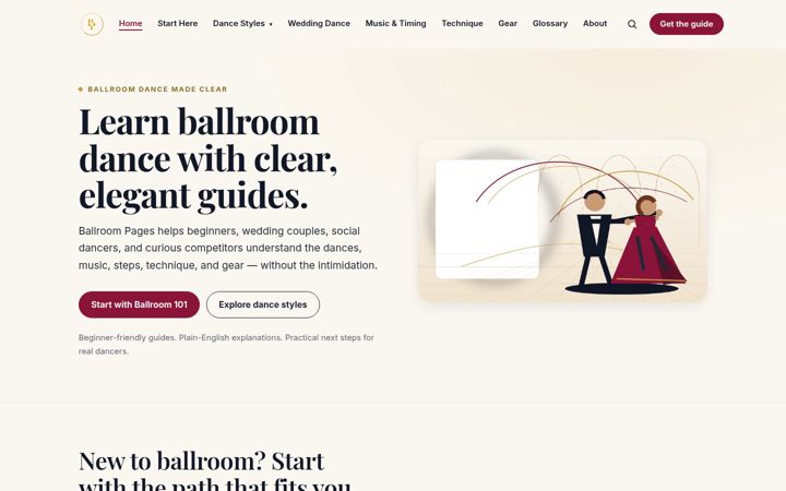 Screenshot of ballroompages.com