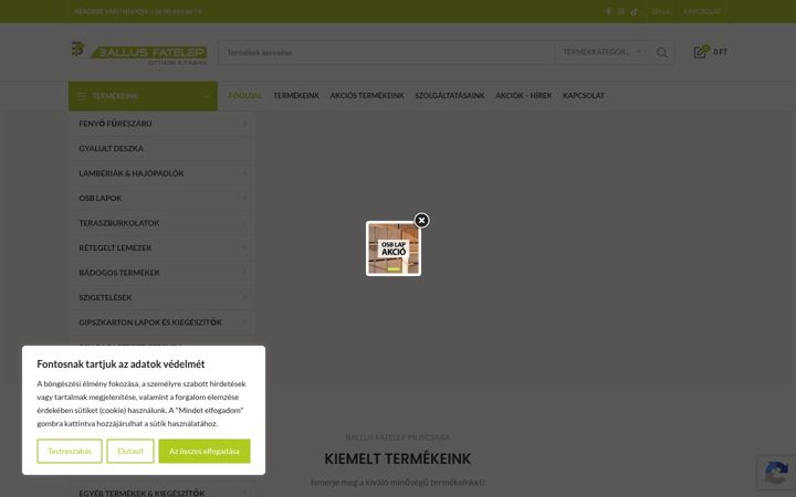 Screenshot di ballusfatelep.hu