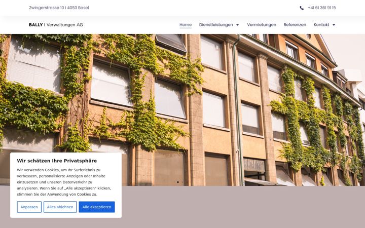 Screenshot of bally-verwaltungen.ch