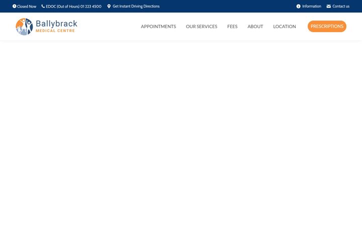 Screenshot of ballybrackmedical.ie