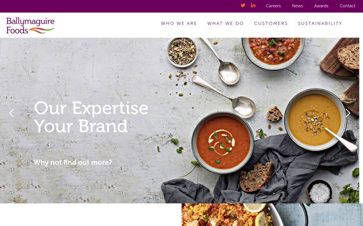 Skjermbilde av ballymaguirefoods.ie