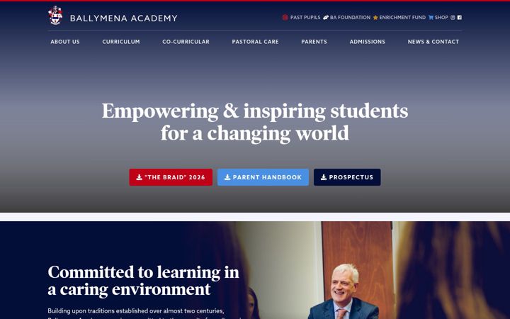 Screenshot of ballymenaacademy.org.uk
