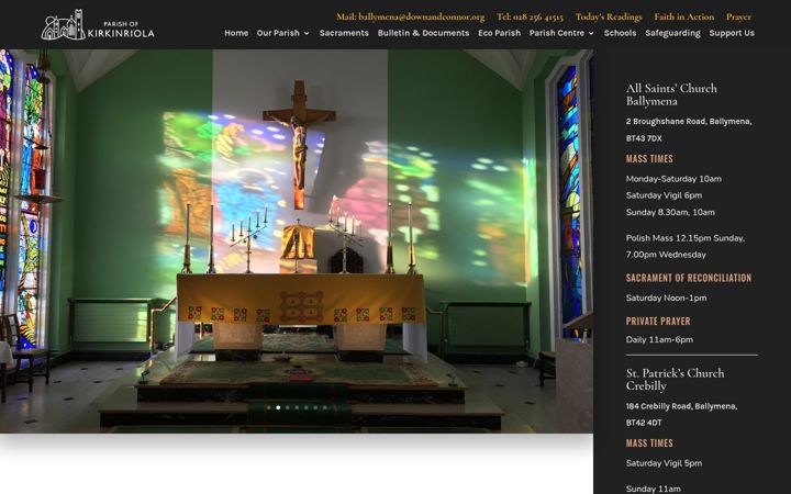 Screenshot of ballymenaparish.org
