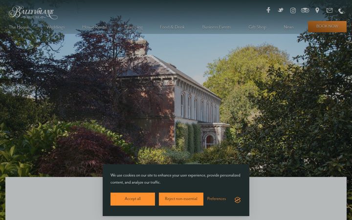 Screenshot of ballyvolanehouse.ie