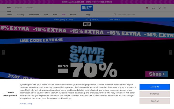 Captura de ecrã de ballzy.eu