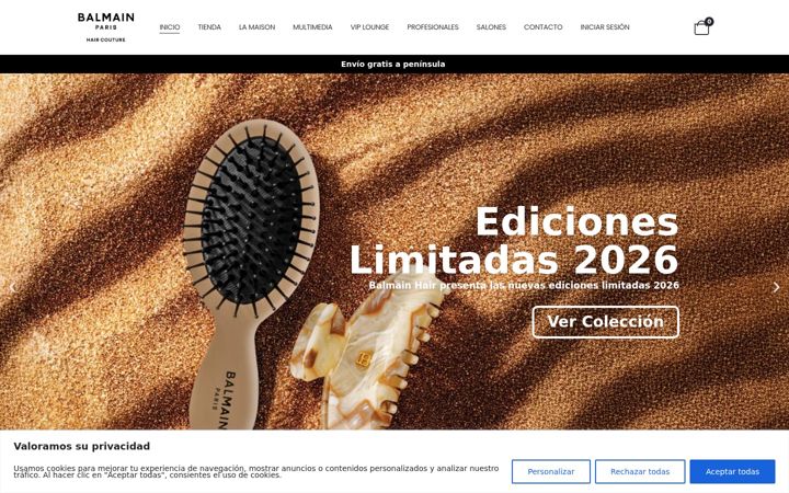 Captură de ecran a balmainhair.es
