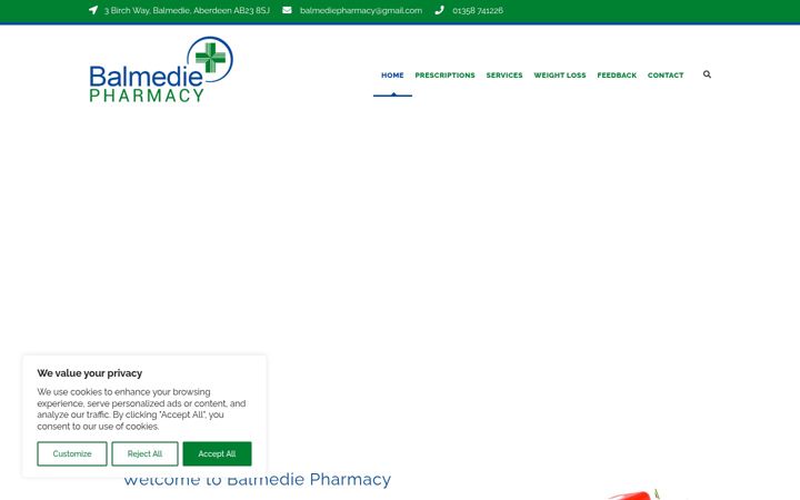 Screenshot of balmediepharmacy.com