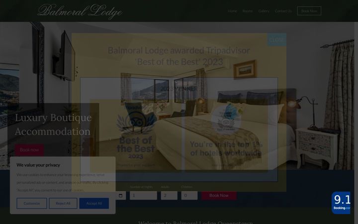 Screenshot of balmorallodgequeenstown.co.nz