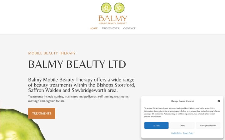 Screenshot of balmy-beauty.co.uk