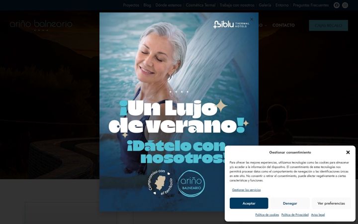Screenshot of balneariodearino.com
