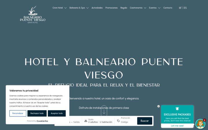 Screenshot of balneariodepuenteviesgo.com