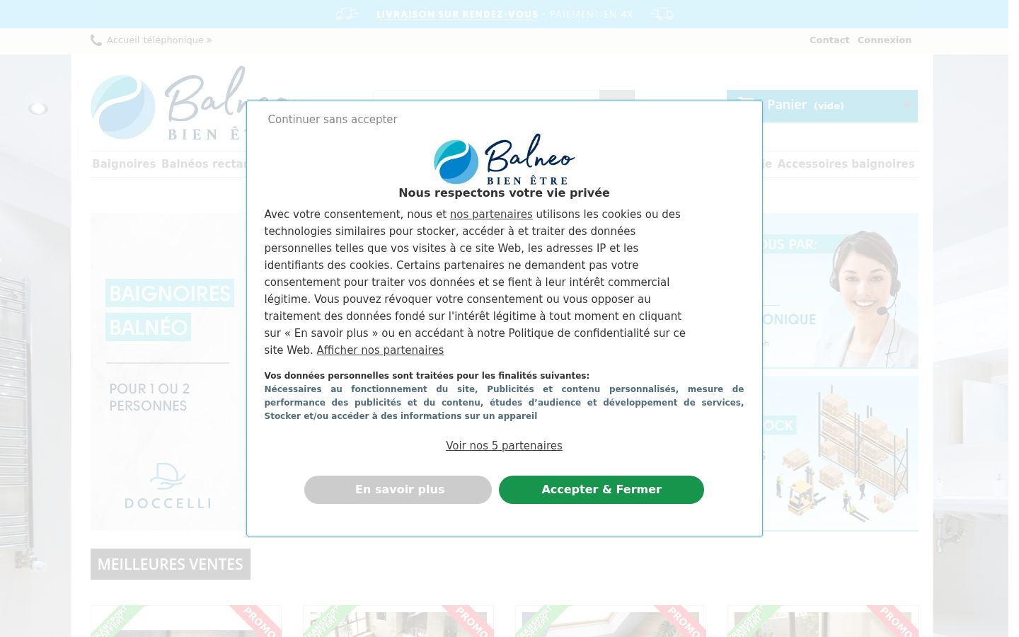 Screenshot of the consent banner shown before any interaction