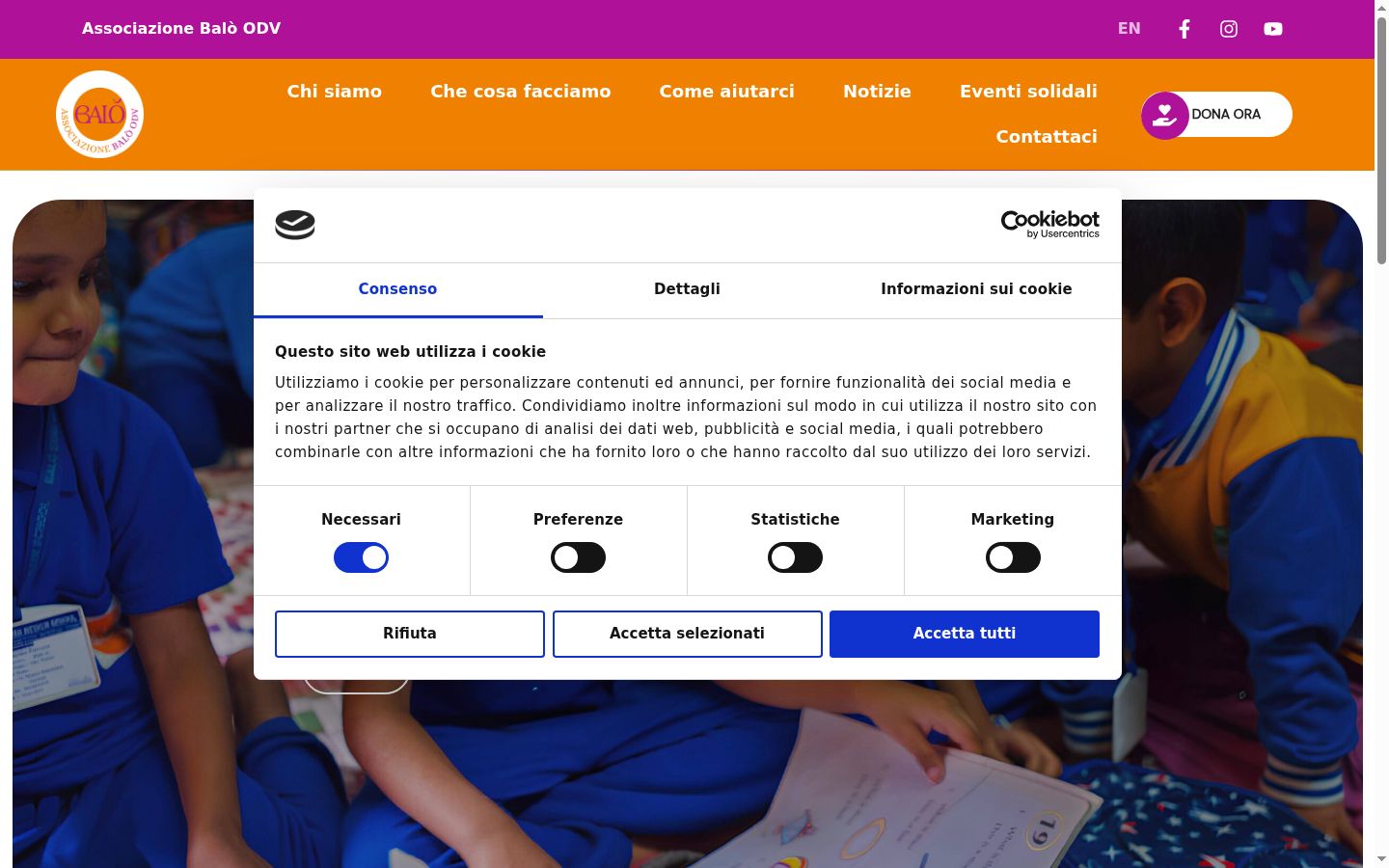Ekrānuzņēmums ar piekrišanas baneri, kas tika rādīts pirms jebkādas mijiedarbības