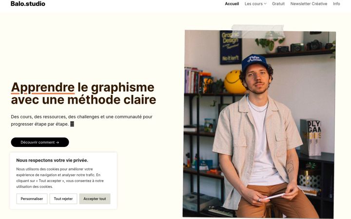 Screenshot of balo.studio
