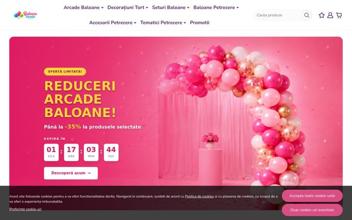 Captură de ecran a baloanevesele.ro